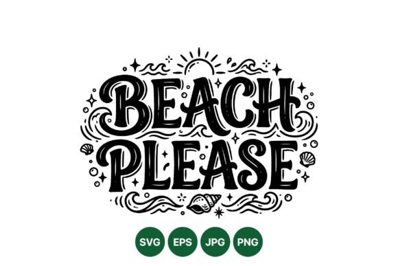 Beach Please Tropical Quote Art: Graphics & Illustrations Review