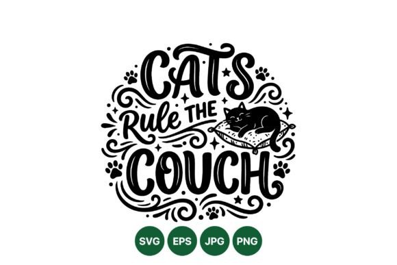 Cats Rule the Couch Design: Graphics & Illustrations for Crafters