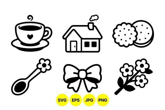 Cozy Home Tea Clipart Icons – Graphics & Illustrations