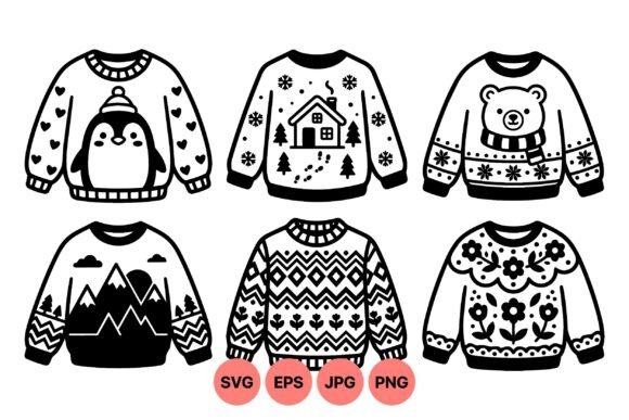 Cozy Winter Sweater SVG Designs: Graphics & Illustrations
