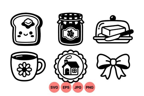 Cute Breakfast Icon SVG Pack: Graphics & Illustrations for Warm Branding