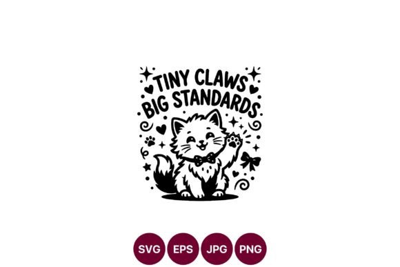 Cute Cat Tiny Claws Design: Graphics & Illustrations