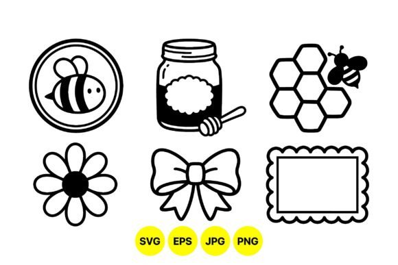 Cute Honey Bee SVG Clipart Set