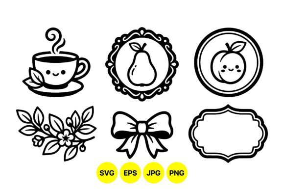 Cute Kawaii Fruit Frame Icons: Graphics & Illustrations Review
