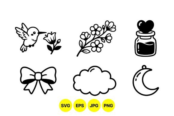 Hand Drawn Cute Icon Clipart: Graphics & Illustrations