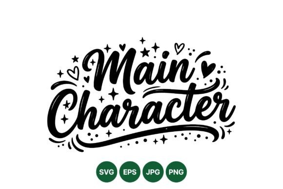 Hand Lettered Main Character Art