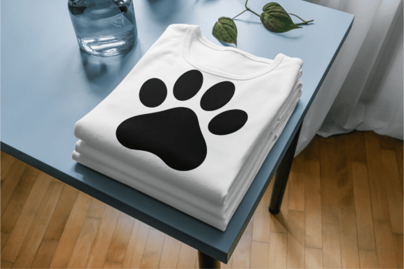 Paw Print SVG Dog Paw Silhouette Cut: Graphics & Illustrations