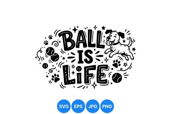 Playful Dog Ball SVG Graphics for Illustrations