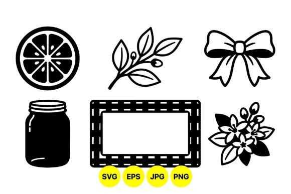 Rustic Farmhouse Kitchen Icons: Graphics & Illustrations for Local Branding