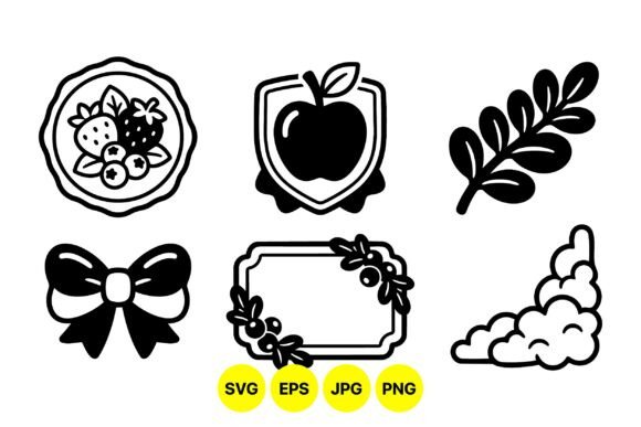 Rustic Fruit Emblem Clipart Set: Graphics & Illustrations for Handmade Brands