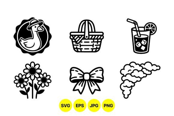 Vintage Picnic Icon Collection: Graphics & Illustrations