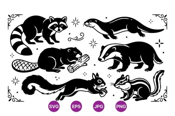 Woodland Animal Silhouette Set: Graphics & Illustrations